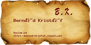 Bernád Kristóf névjegykártya