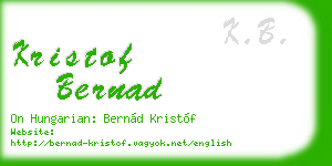 kristof bernad business card