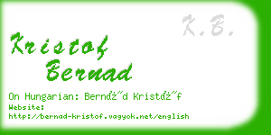 kristof bernad business card